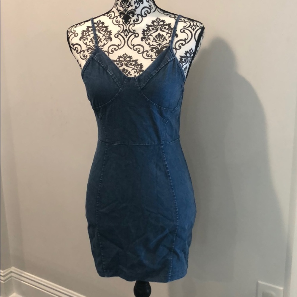Denim bodycon mini dress
